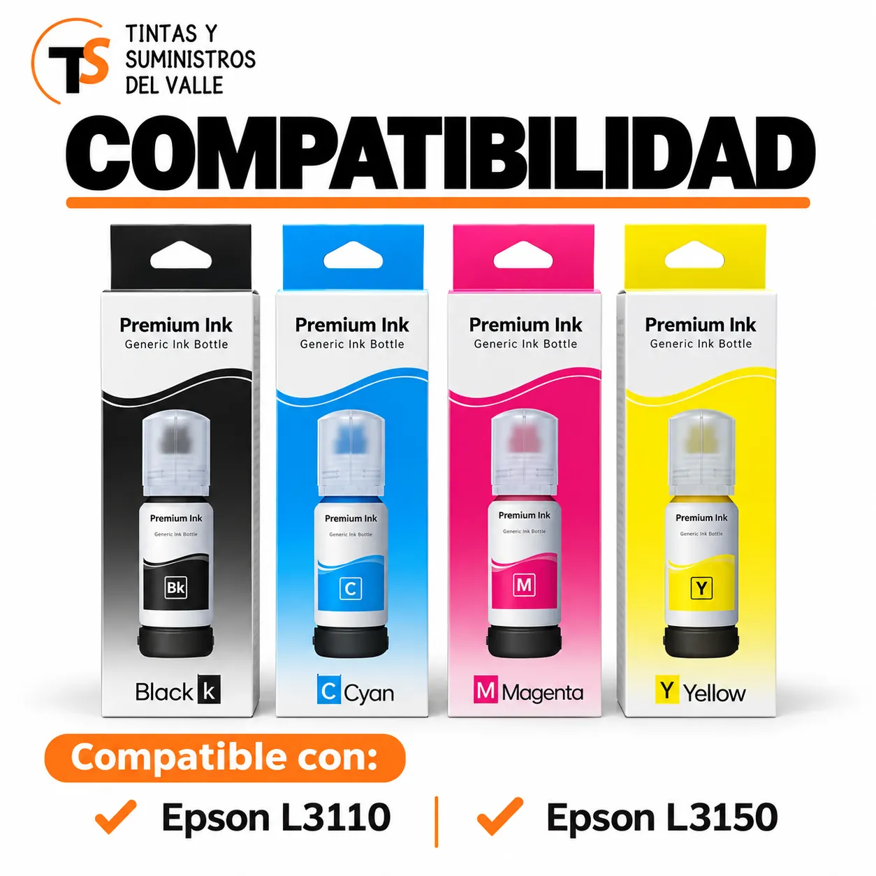 Tinta Genérica T504/544 Negra compatible con impresoras Epson L3110 y L3150