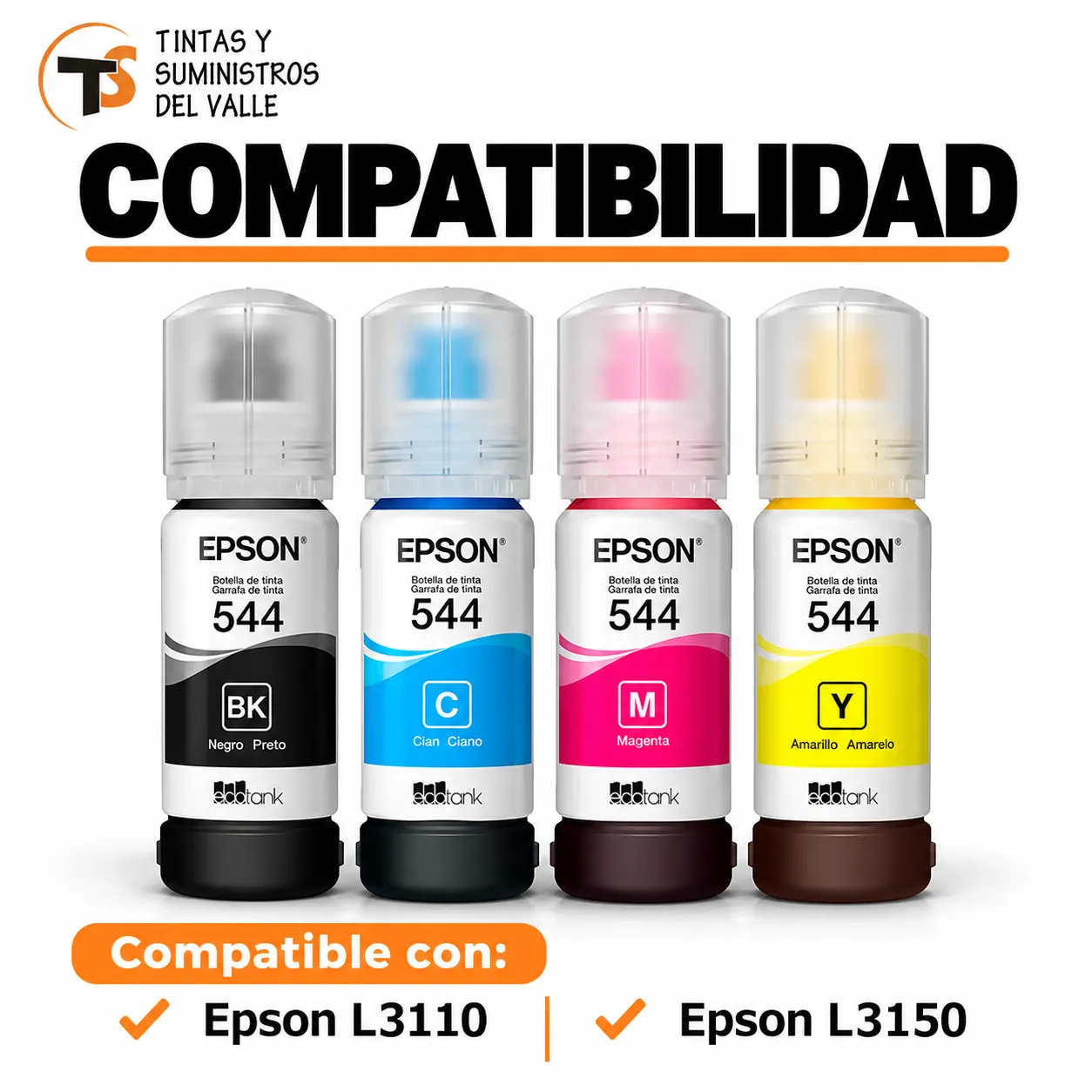 Tinta Original Epson T544 Yellow compatible con impresoras Epson L3110 y L3150