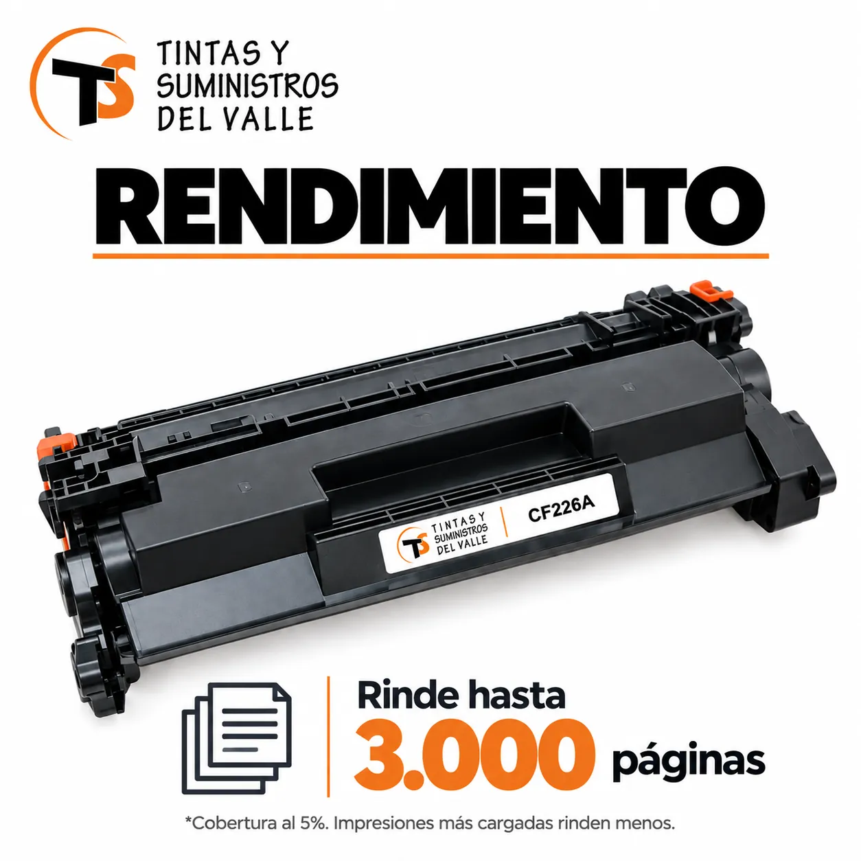 Tóner Genérico CF226A – rinde hasta 3.000 páginas con cobertura al 5%