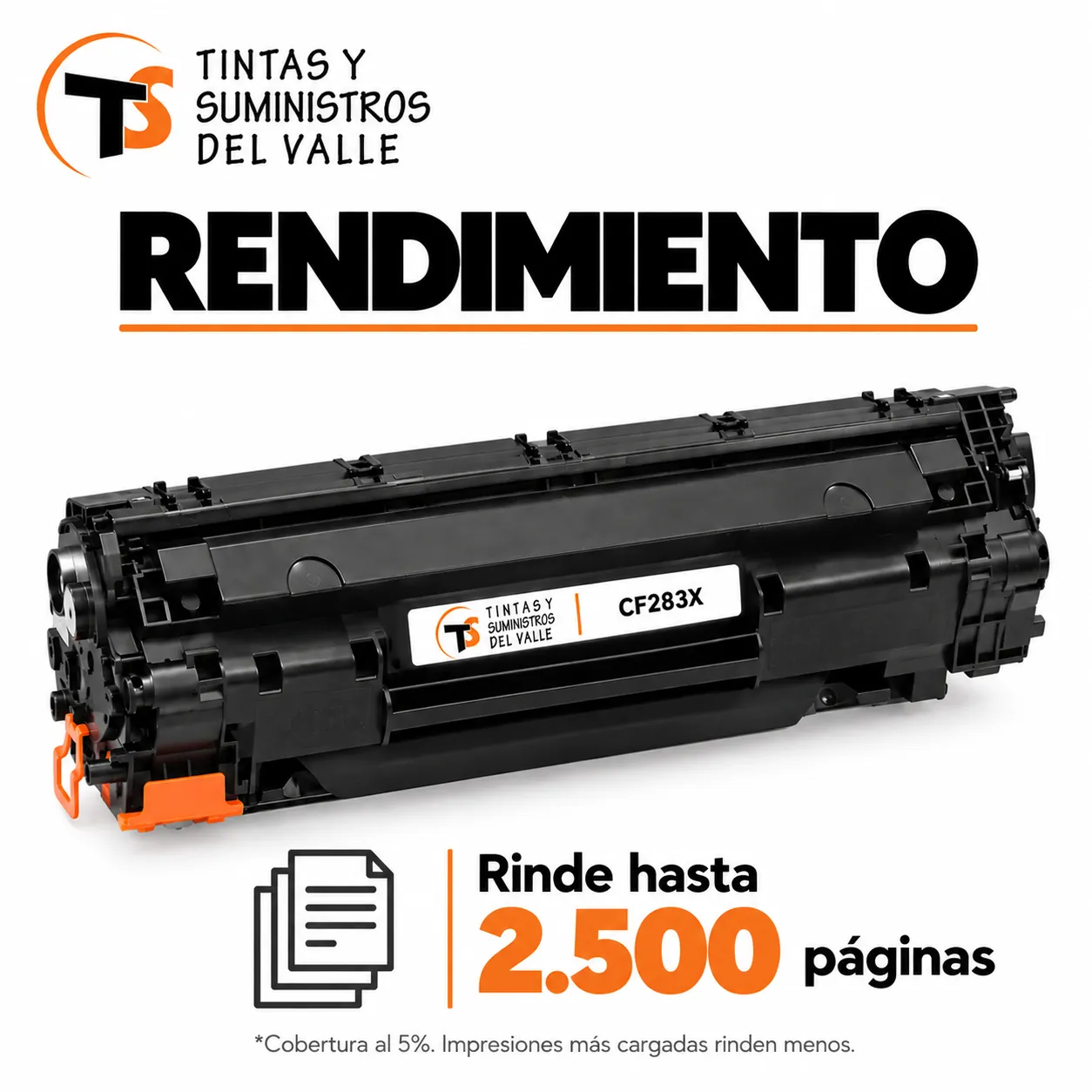Tóner Genérico CF283X – rinde hasta 2.500 páginas con cobertura al 5%