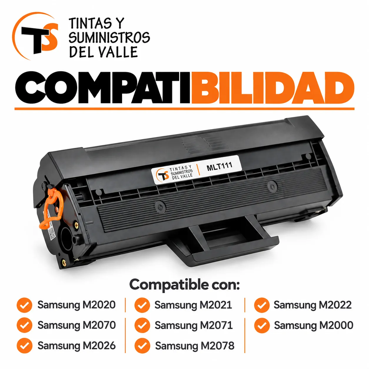 Tóner Genérico MLT111 compatible con impresoras Samsung M2020, M2021, M2022, M2070, M2071, M2000, M2026 y M2078