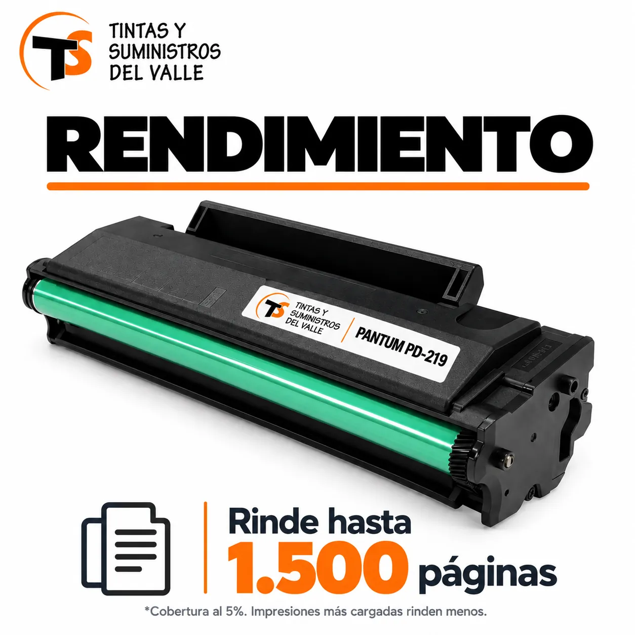 Tóner Genérico PD-219 – rinde hasta 1.500 páginas con cobertura al 5%