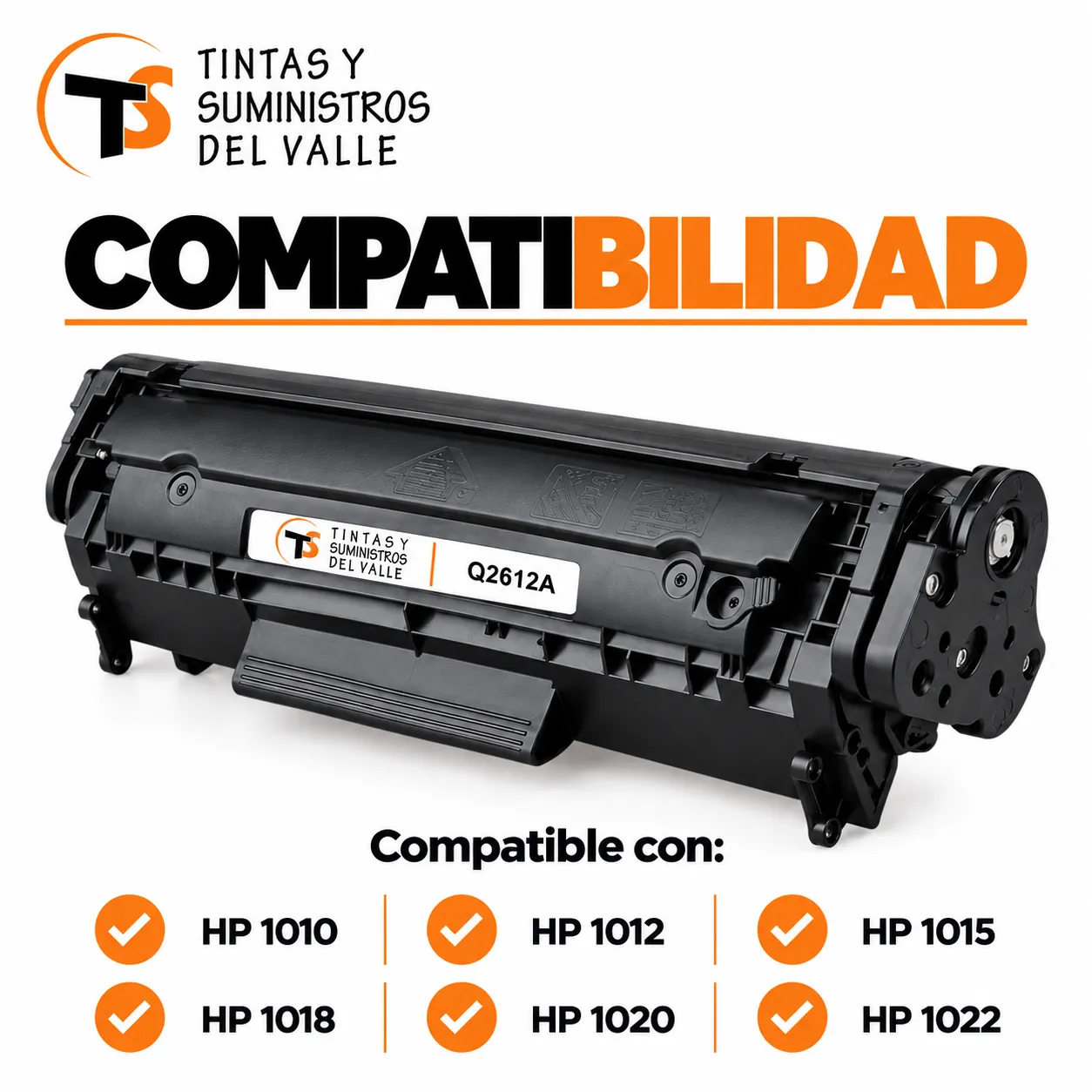Tóner Genérico Q2612A compatible con impresoras HP 1010, 1012, 1015, 1018, 1020 y 1022