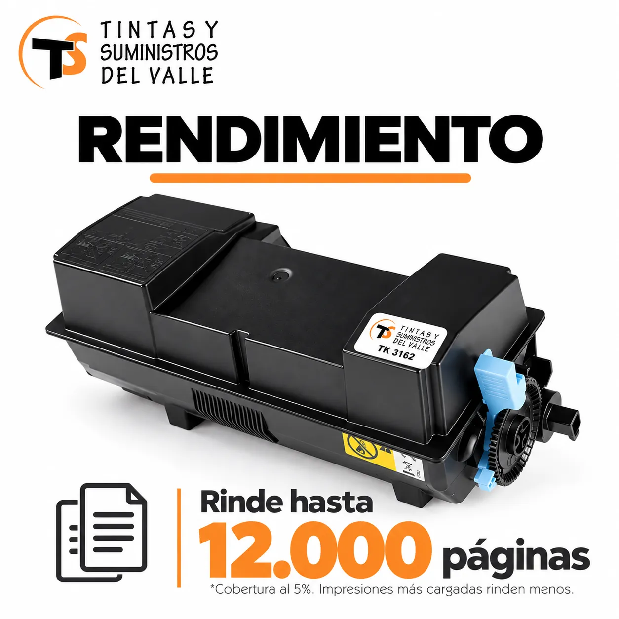 Tóner Genérico TK-3162 – rinde hasta 12.000 páginas con cobertura al 5%