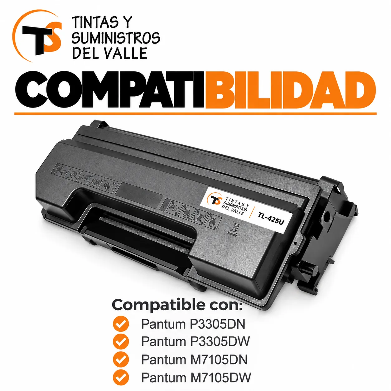 Tóner Genérico TL-425U compatible con impresoras Pantum P3305DN, P3305DW, M7105DN y M7105DW