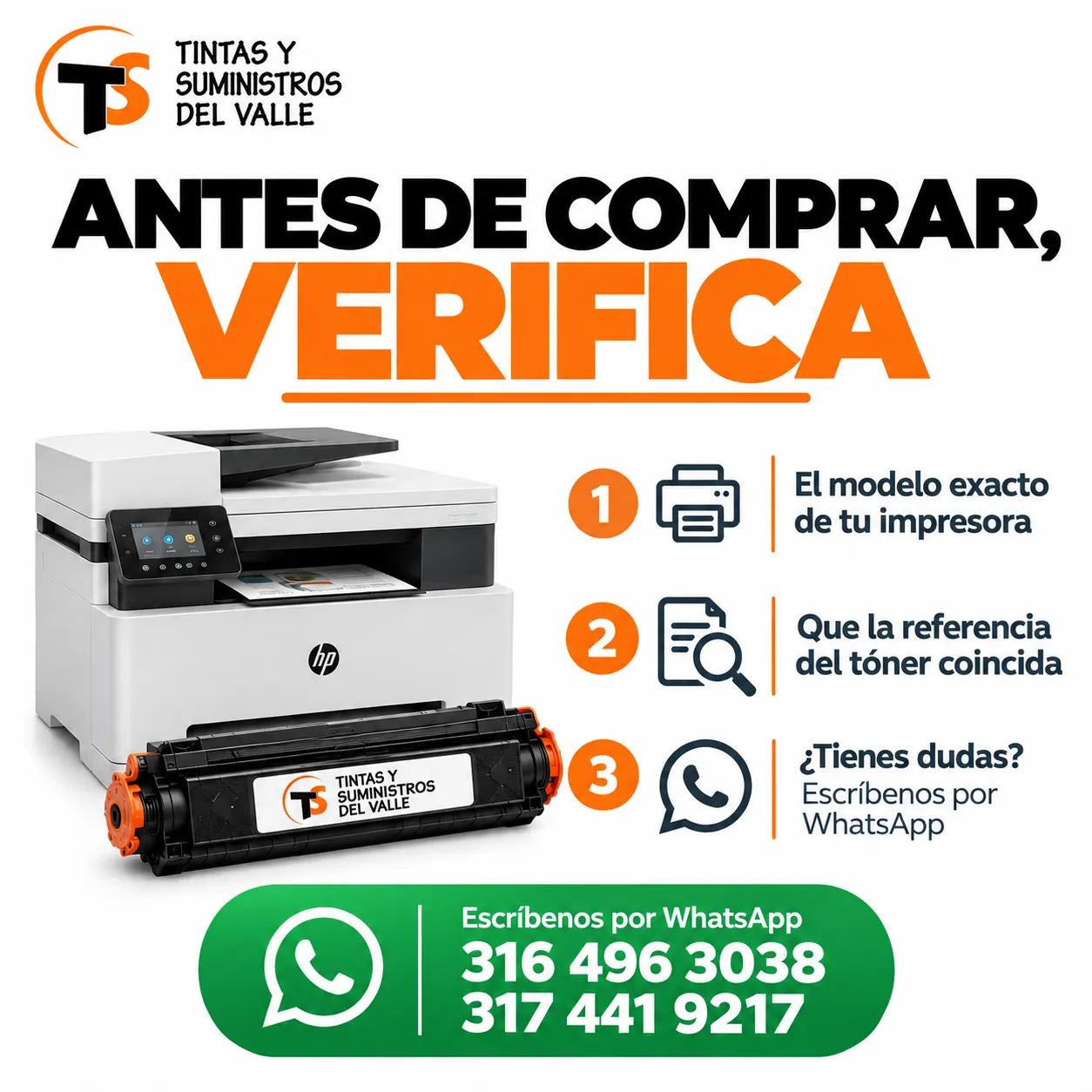 Antes de comprar tu tóner verifica el modelo de tu impresora y la referencia del tóner – Tintas y Suministros del Valle
