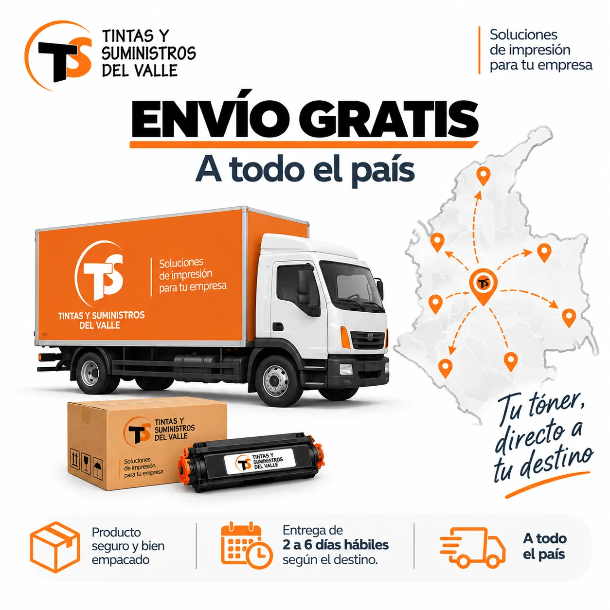 Envío gratis de tóner a todo el país, entrega de 2 a 6 días hábiles – Tintas y Suministros del Valle