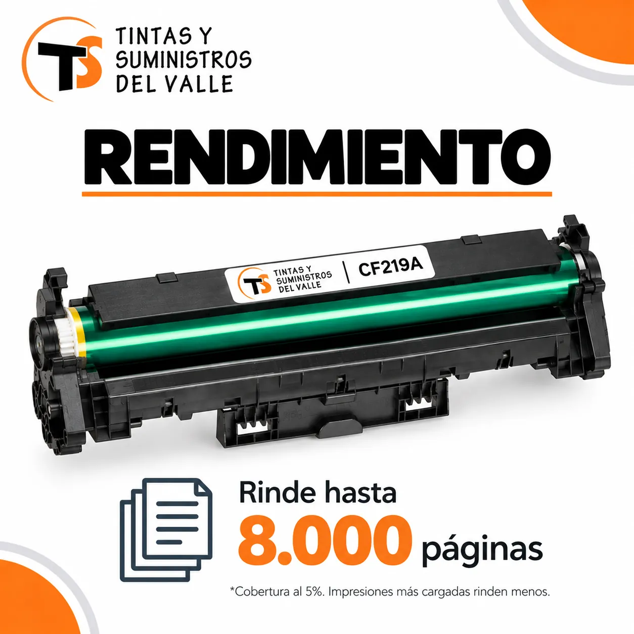 Unidad de Drum Genérica CF219A – rinde hasta 8.000 páginas con cobertura al 5%