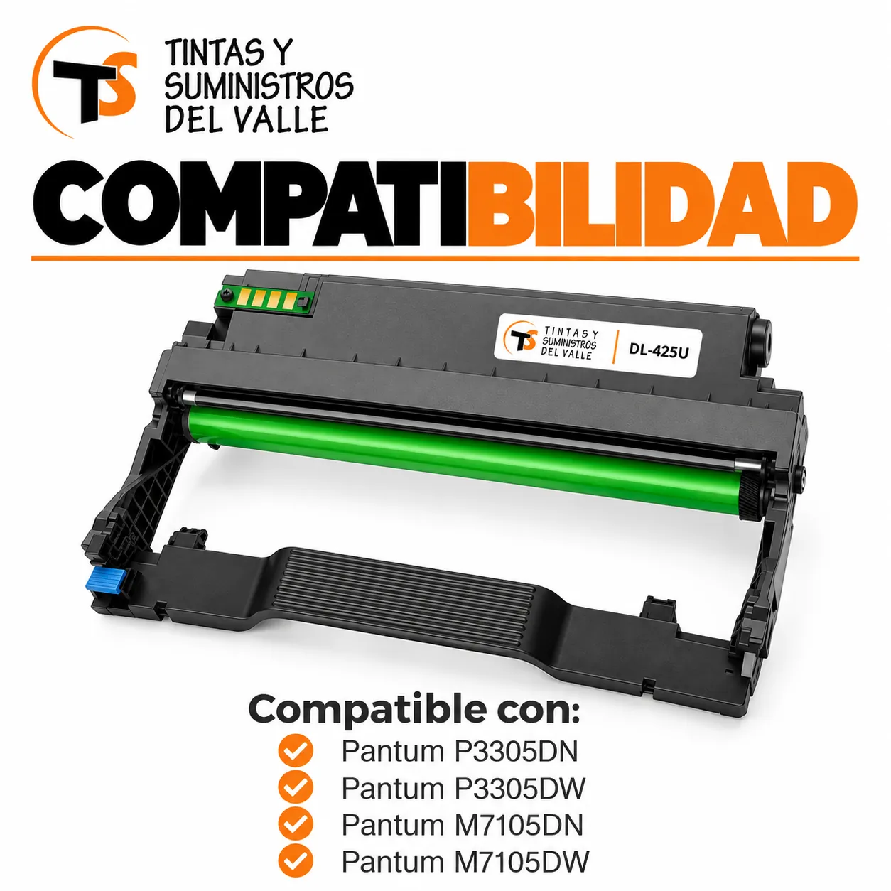 Unidad de Drum Genérica DL-425U compatible con impresoras Pantum P3305DN, P3305DW, M7105DN y M7105DW